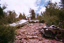 Wreckage at the main crash site