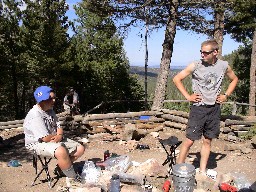 Cooking Dinner in front of Sawmill