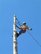 Spar Pole Climbing at Crater Lake