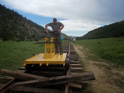 Handcar at Metcalf Station