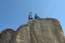 Scouts on the rocks at Window Rock