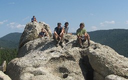 Scouts on the rocks at Window Rock