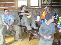 Enjoyng a root beer at the Ponil Cantina