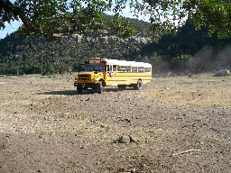 The bus arriving at Ponil Turnaround