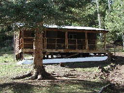 Staff Cabin at Apache Springs - That is snow on the ground that slid off the roof.