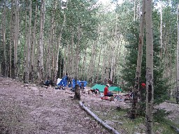 Campsite at lower Baldy Town