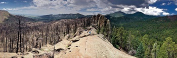 ute park fire scar from atop Cimarroncito Ridge