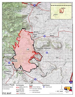 Fire Map 4/30/2022 - 56,725 acres - 56% containment