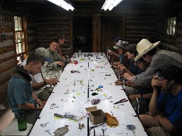 Fly tying at Fish Camp