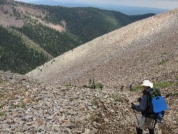 Decent from Baldy using the old copper park route