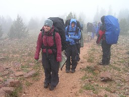 In the clouds climbing Mt Phillips