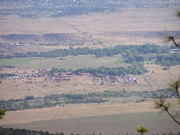 View of Base Camp from the top of Urraca Mesa