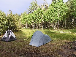 A campsite at Bear Caves