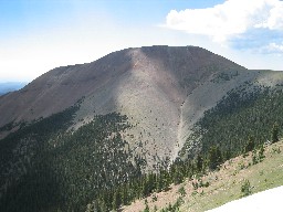 Baldy from ridgeline trail from copper park showing old copper park trail