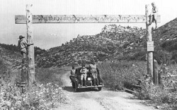 Original PhilTurn Rocky Mountain Scout Camp gateway was located about 800 feet southeast of six mile gate on NM204.  Its marked today by a cattle-guard which along with fences marks property boundaries in the west.